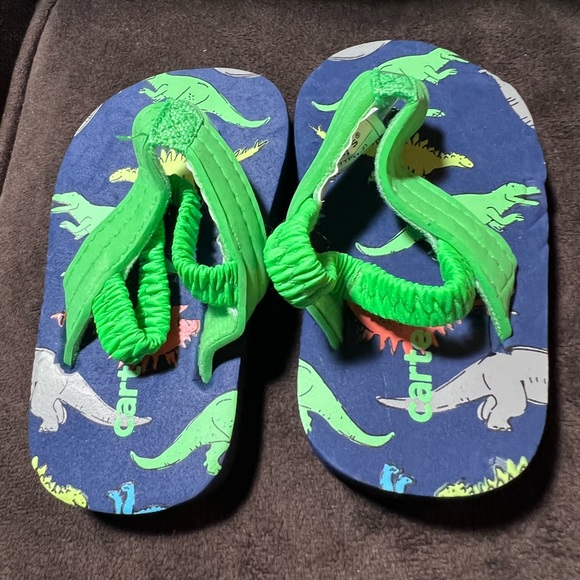 Carter’s dinosaurs flip flops/ sandals. Size XXS 1-2 - Picture 5 of 5